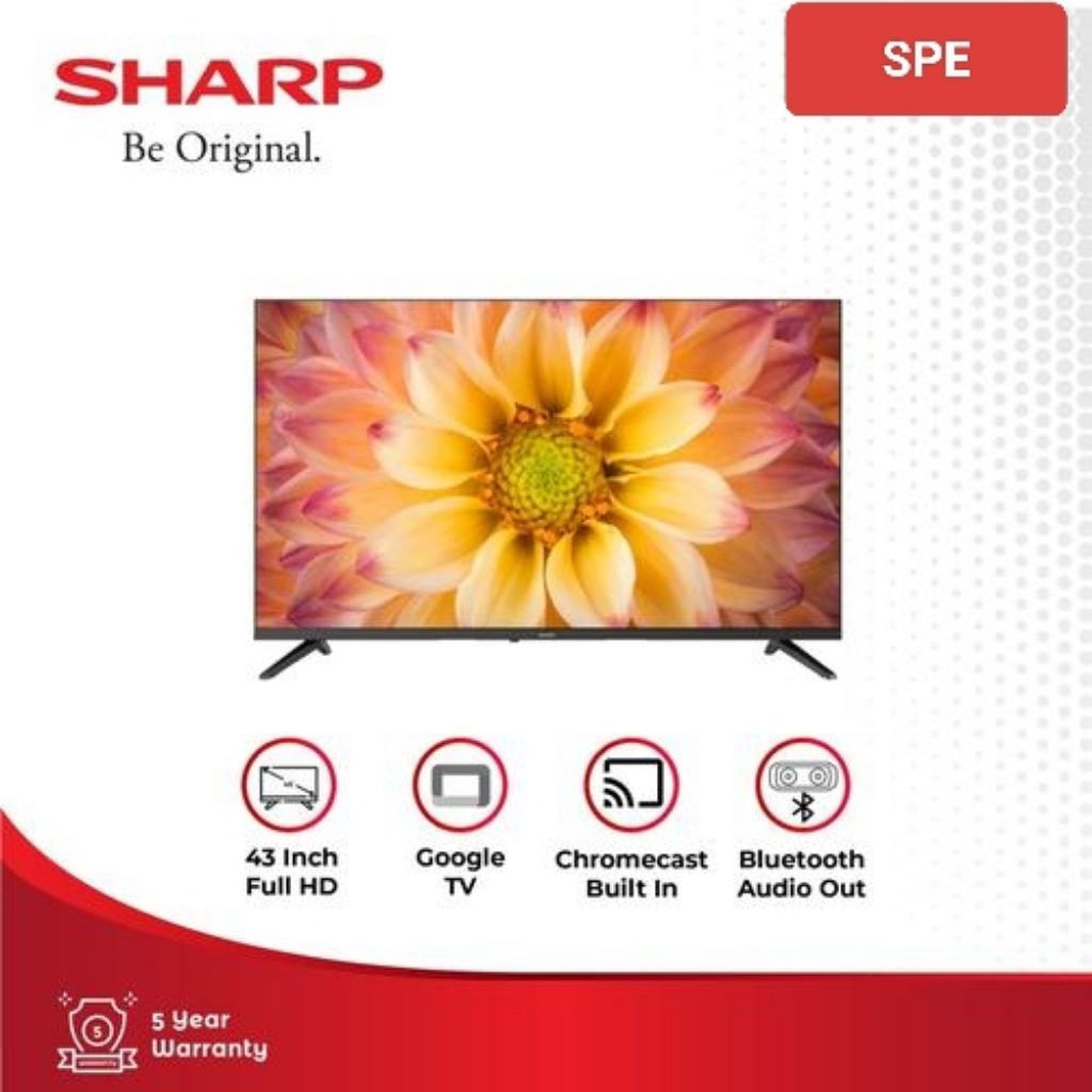 TV Sharp 43 Inch 2T-C43GH3000I - Smart TV Android 4K UHD Garansi Resmi