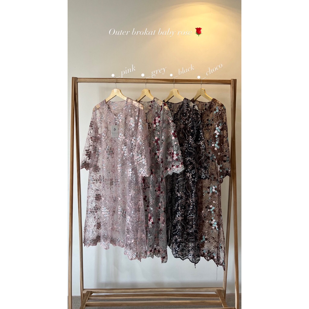 Outer Brokat Wanita Premium All Size - Outer Tile Lengan Panjang | Elvis