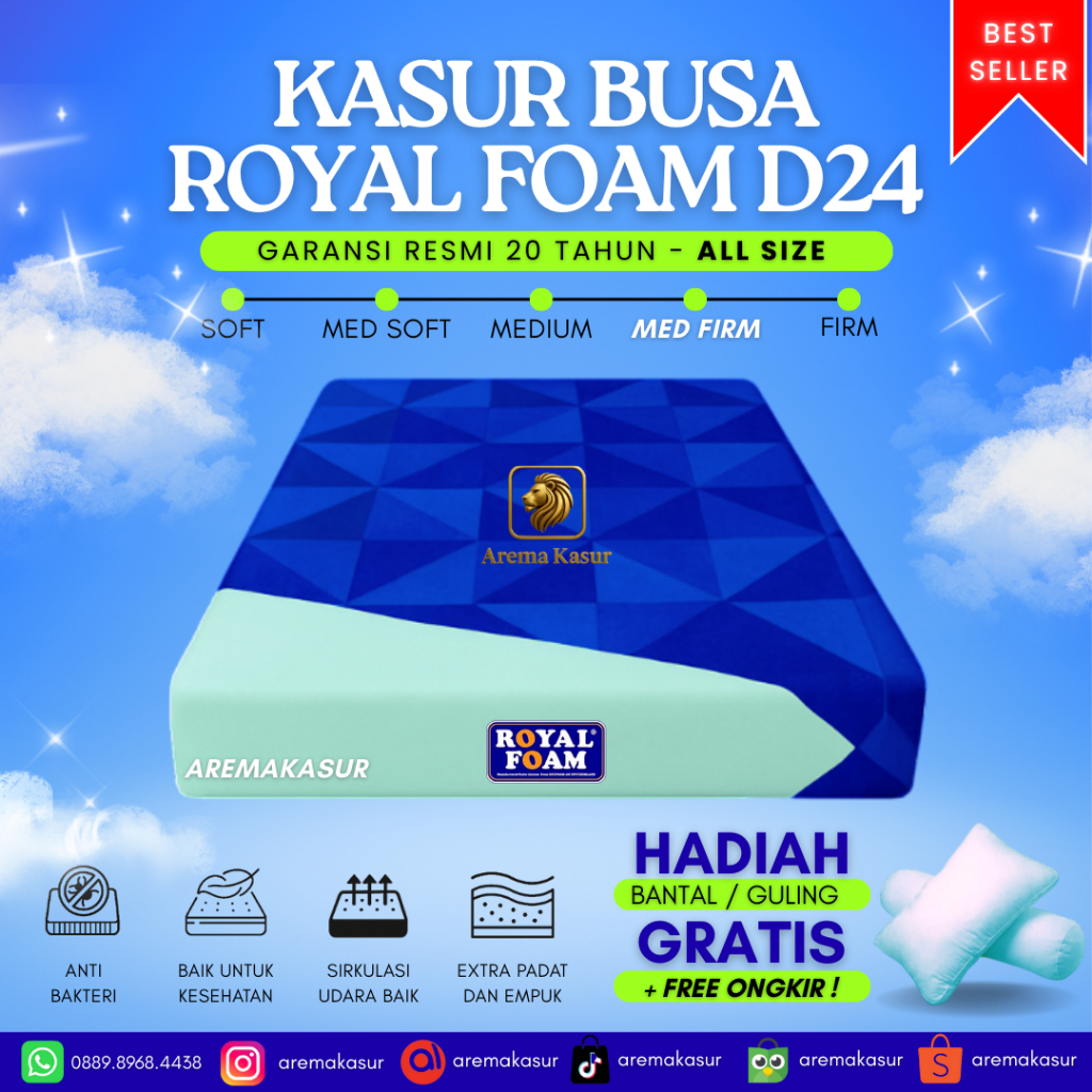 Royal Foam Kasur Busa Original Density 24 Premium Garansi 20 Tahun Super Bright Green