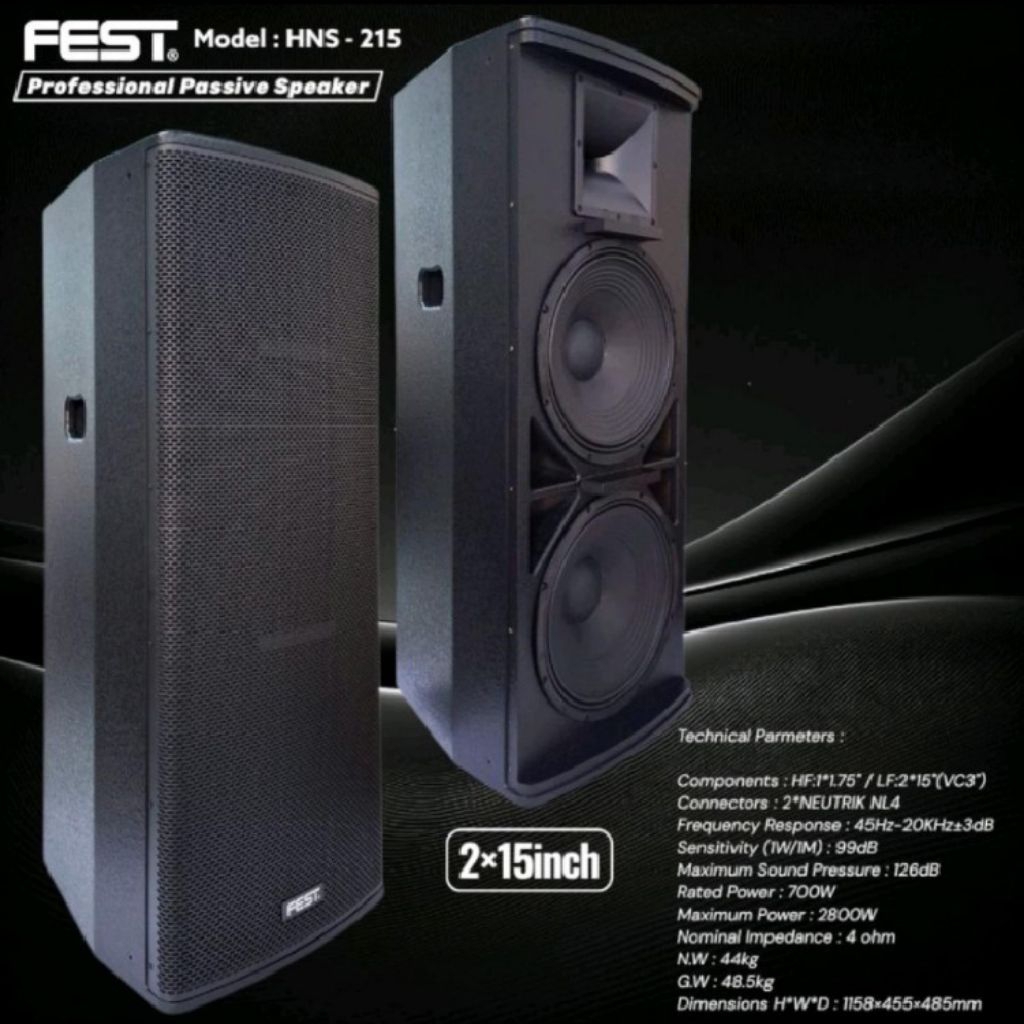 Speaker pasif fest hns 215 double speaker 15inch original