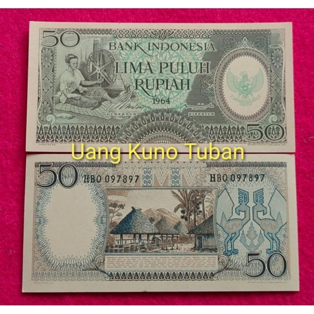 uang kuno 50 rupiah seri pekerja 1964. Lima puluh rupiah pekerja