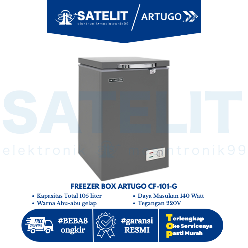 ARTUGO CF-101-G Chest Freezer 100L Pintu Kaca - Freezer Box 100 Liter Original