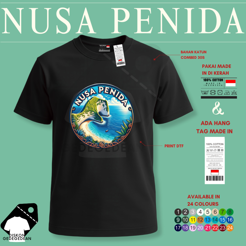 Diskongedegedean Kaos Souvenir Nusa Penida Baju Tshirt Oleh Oleh Nusa Penida Dewasa Anak Varian 3