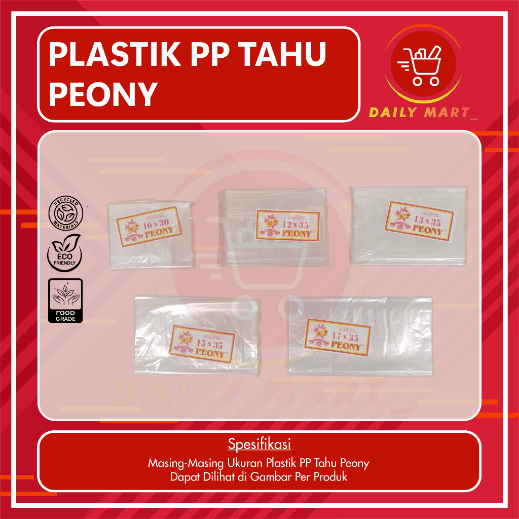 Kantong Plastik PP Tahu Ukuran 10x30 13x35 17x35 / Kantong Plastik PP Bening Tipis / PP Tahu 10 x 30