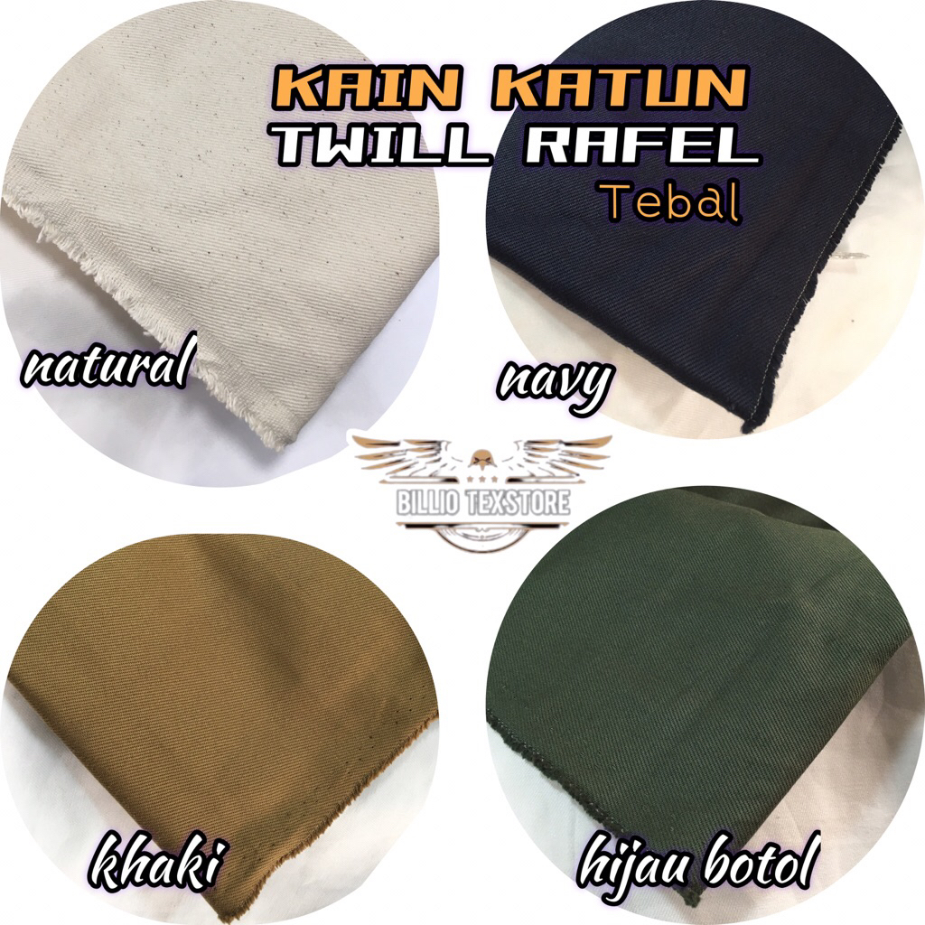 TWILL RAFEL TEBAL 13 0Z | BAHAN KAIN KATUN TWILL RAFEL | HARGA /0,5M