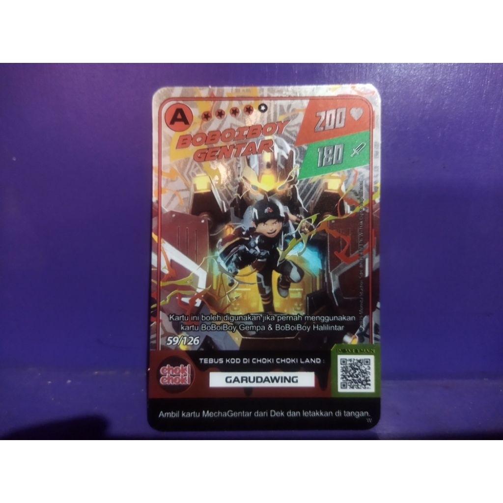 card Boboiboy galaxy Monsta Boboiboy gentar robot 1pcs holo A