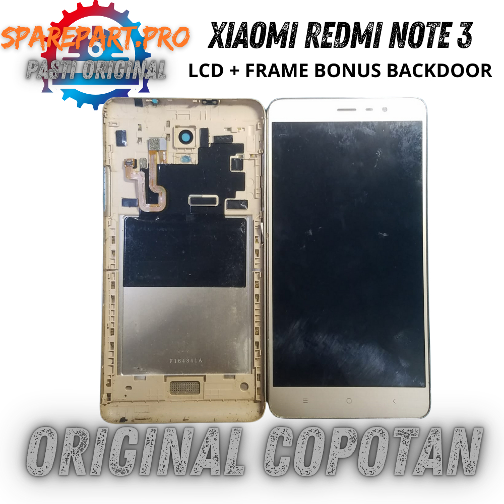lcd + frame xiaomi redmi note 3 fullset tinggal pasang mesin ori copotan