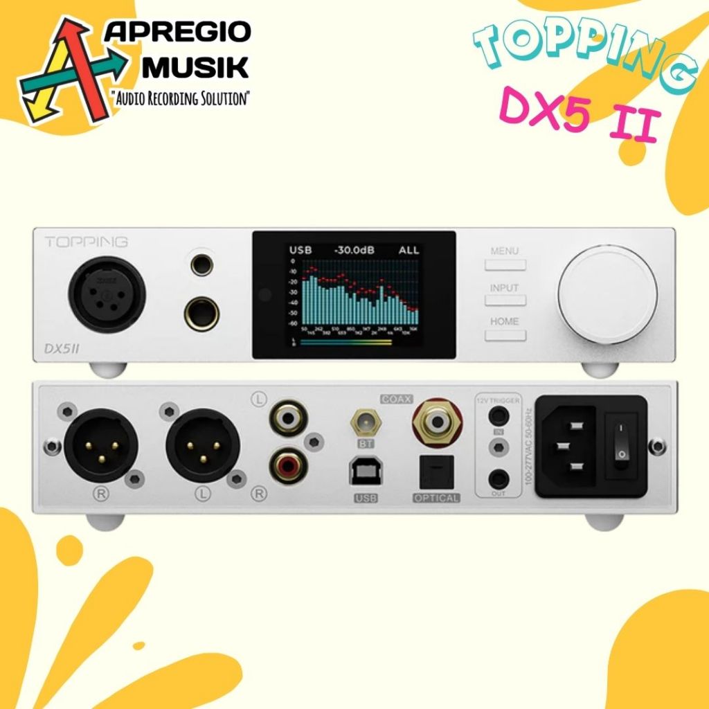 Topping DX5 II DAC & Headphone Amplifier Balanced Dual ES9039Q2M Putih