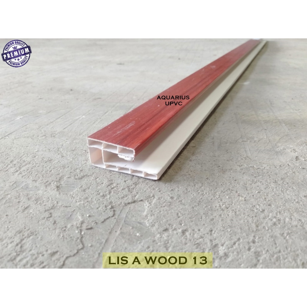 Lis List Pinggir Dinding Serat Kayu Plafon PVC Panjang 4 meter Premium Type A Coklat Wood 13