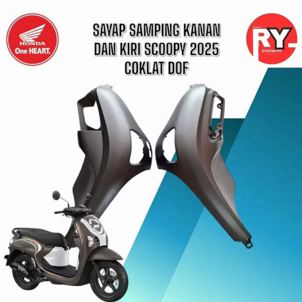 Cover Body Samping Depan Scoopy 2025 Cover Sayap Scoopy New 2025 Kanan Kiri Silver Original