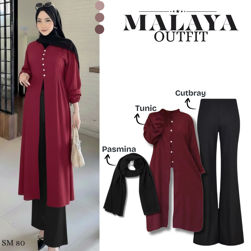 Manifest - OOTD Lebaran | Kondangan (Cutbray + Outer + Pasmina ) One Set Kekinian || Setelan Remaja 