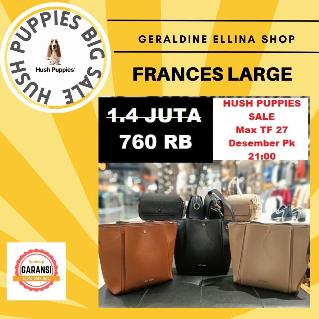 Tas selempang wanita Hush Puppies sale shoulder bag original store seri FRANCES