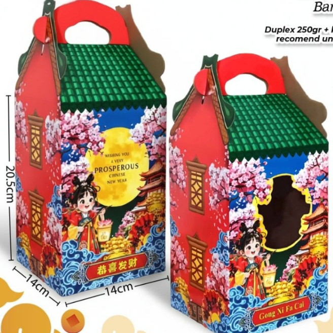 KOTAK IMLEK 3 TOPLES 350GR BULAT / BOX HAMPERS CNY / KOTAK IMLEK TOPLES / KOTAK KUE KERING