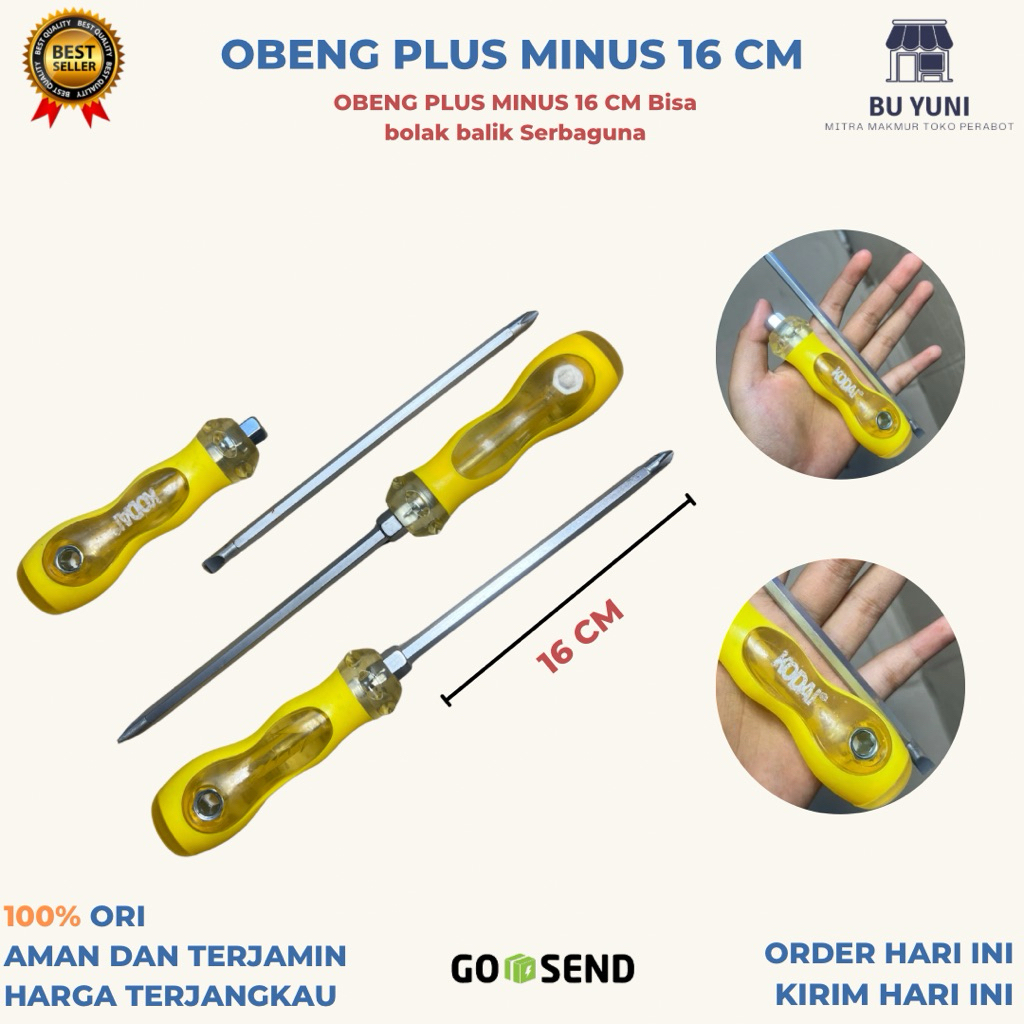 OBENG PLUS MINUS GERIGI | OBENG PANJANG PENDEK | OBENG MOTOR OBENG BAUT SERBAGUNA