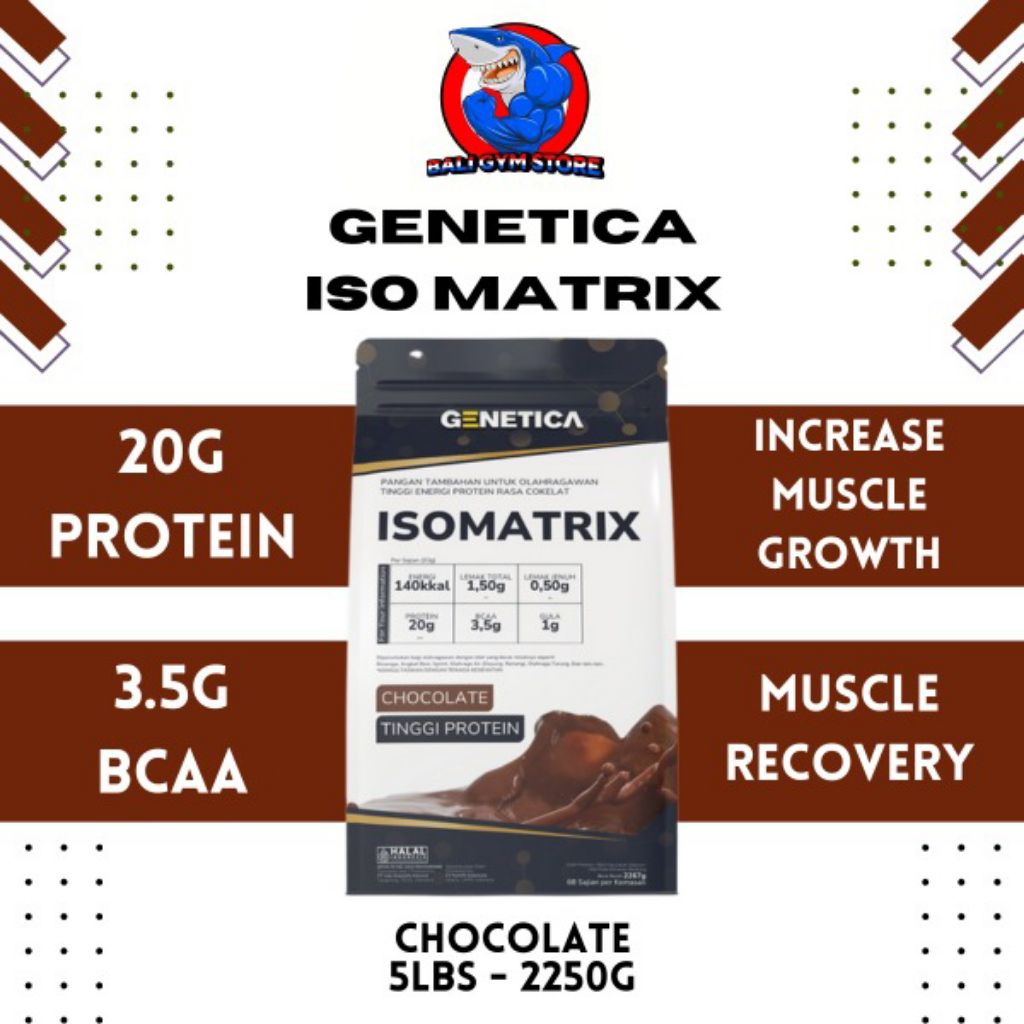 Genetica ISOMATRIX 2.2 Kg Whey Protein 5 Lbs Tinggi Protein Halal BPOM