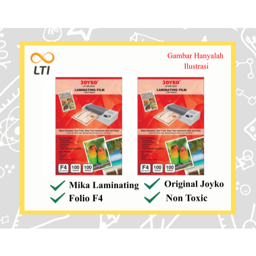 [ 1 PACK ] Joyko Kertas Laminating Film F4 Mika Laminating Folio Joyko Isi 100 Lembar - MURMER