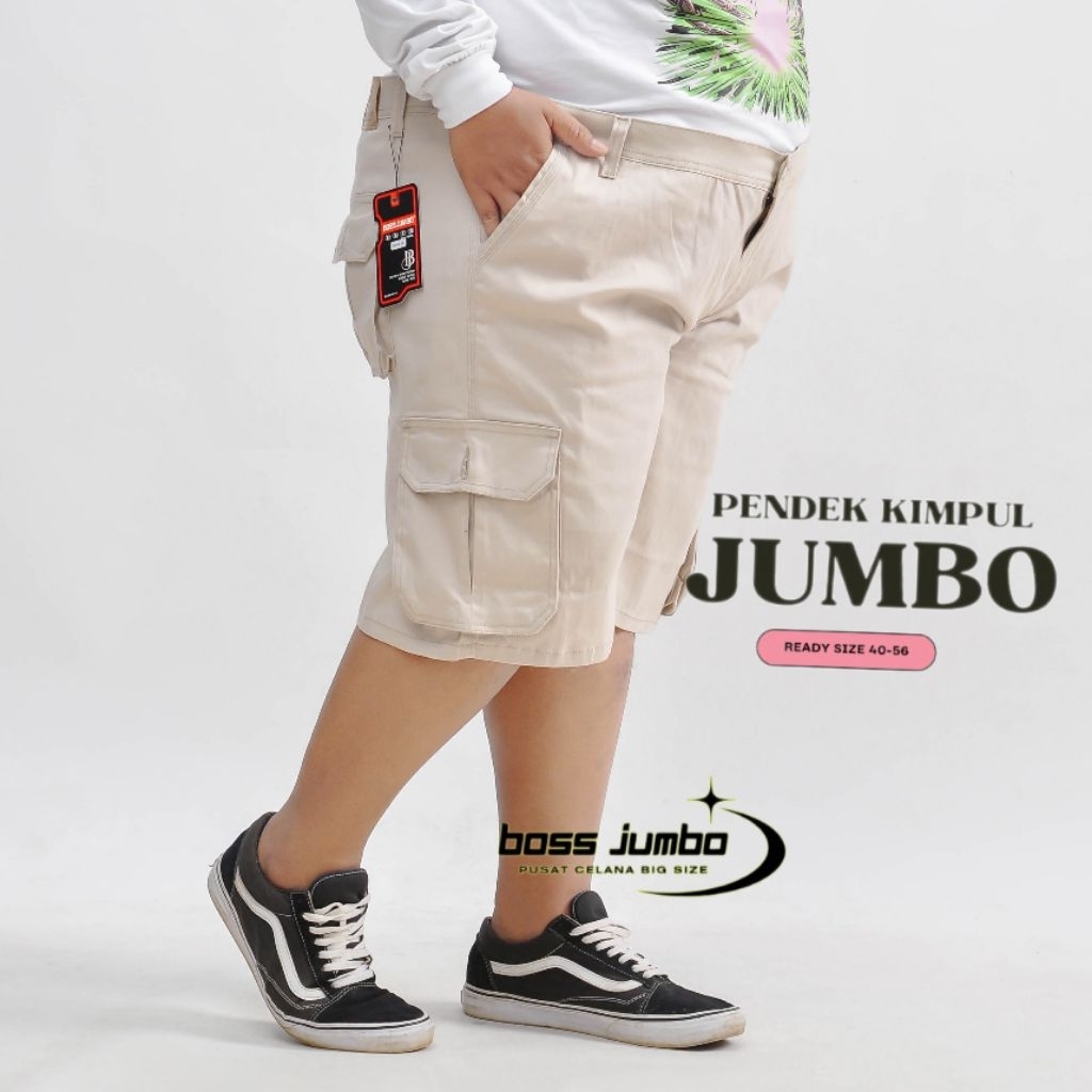 Celana Kimpul Pendek Pria Super Jumbo Pakai Resleting