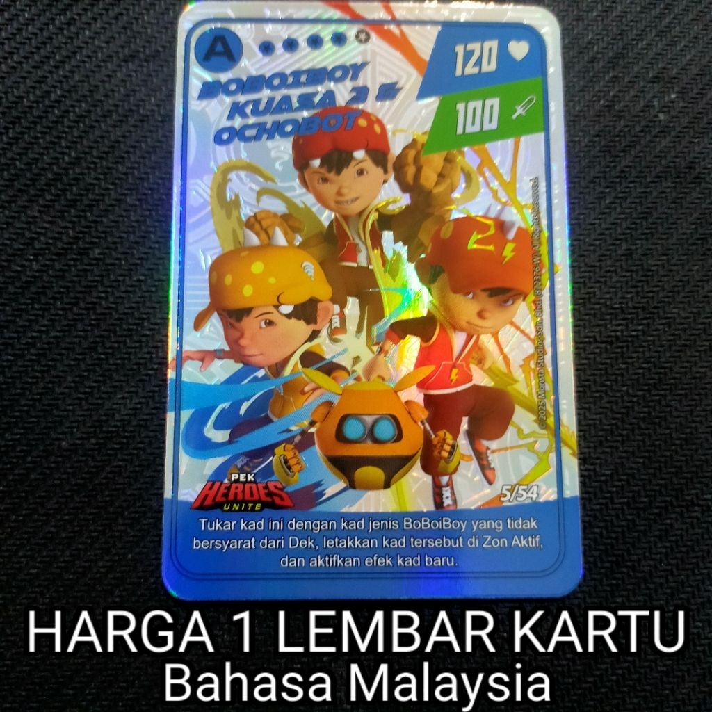 (HARGA SATU KARTU) Boboiboy Monsta Galaxy Card Boboiboy Kuasa 3 & Ochobot dari Pek Heroes Unite