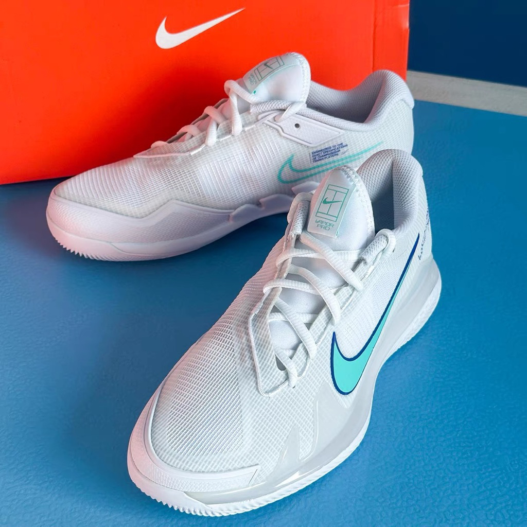 Sepatu Tenis Tenis Nike Court Vapor Pro M White Turqoise Original