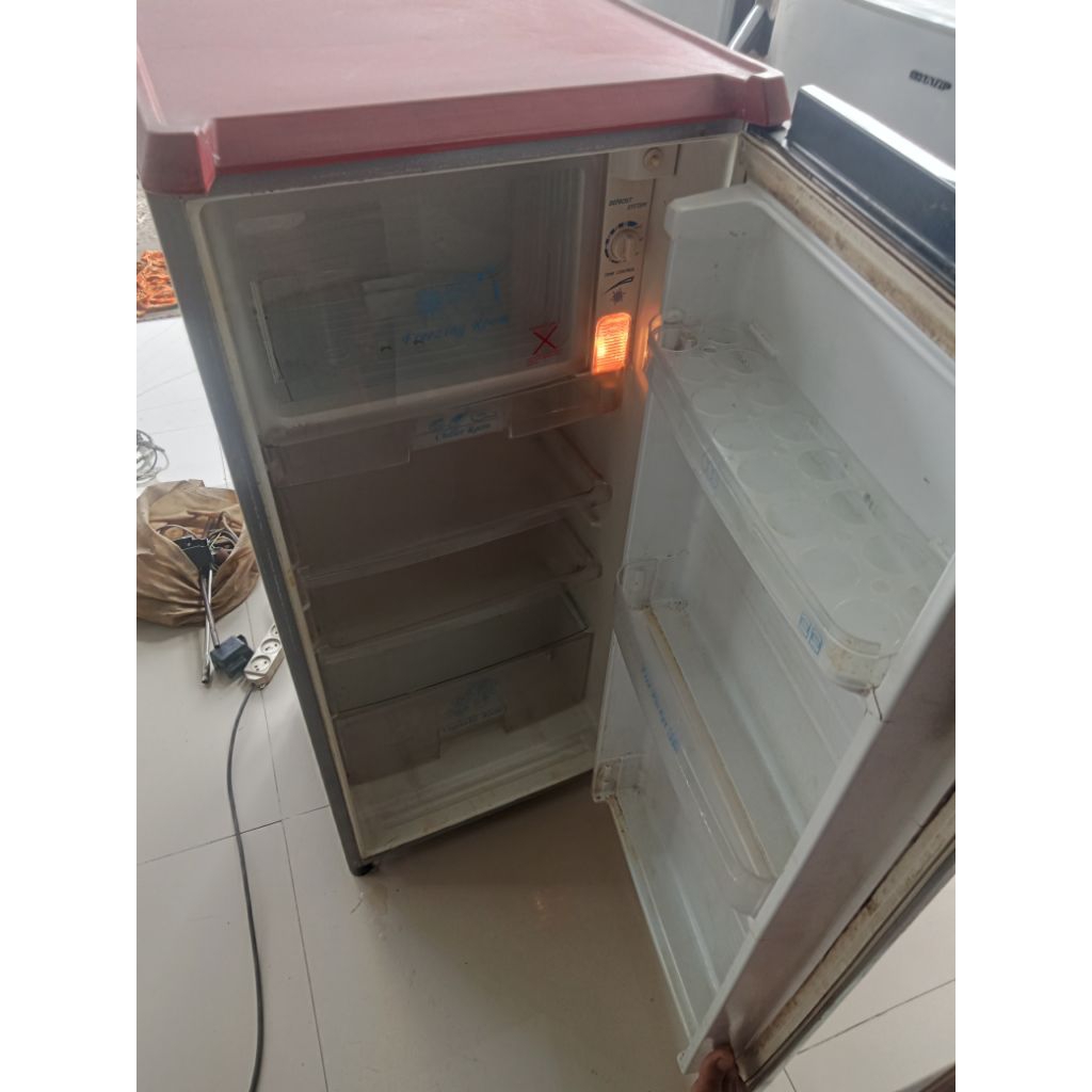 jual kulkas bekas 1 pintu ori segel normal