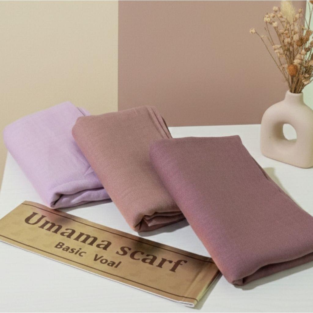 Umama Basic Voal Original | Hijab Segi Empat Polos Bahan Polyester Premium