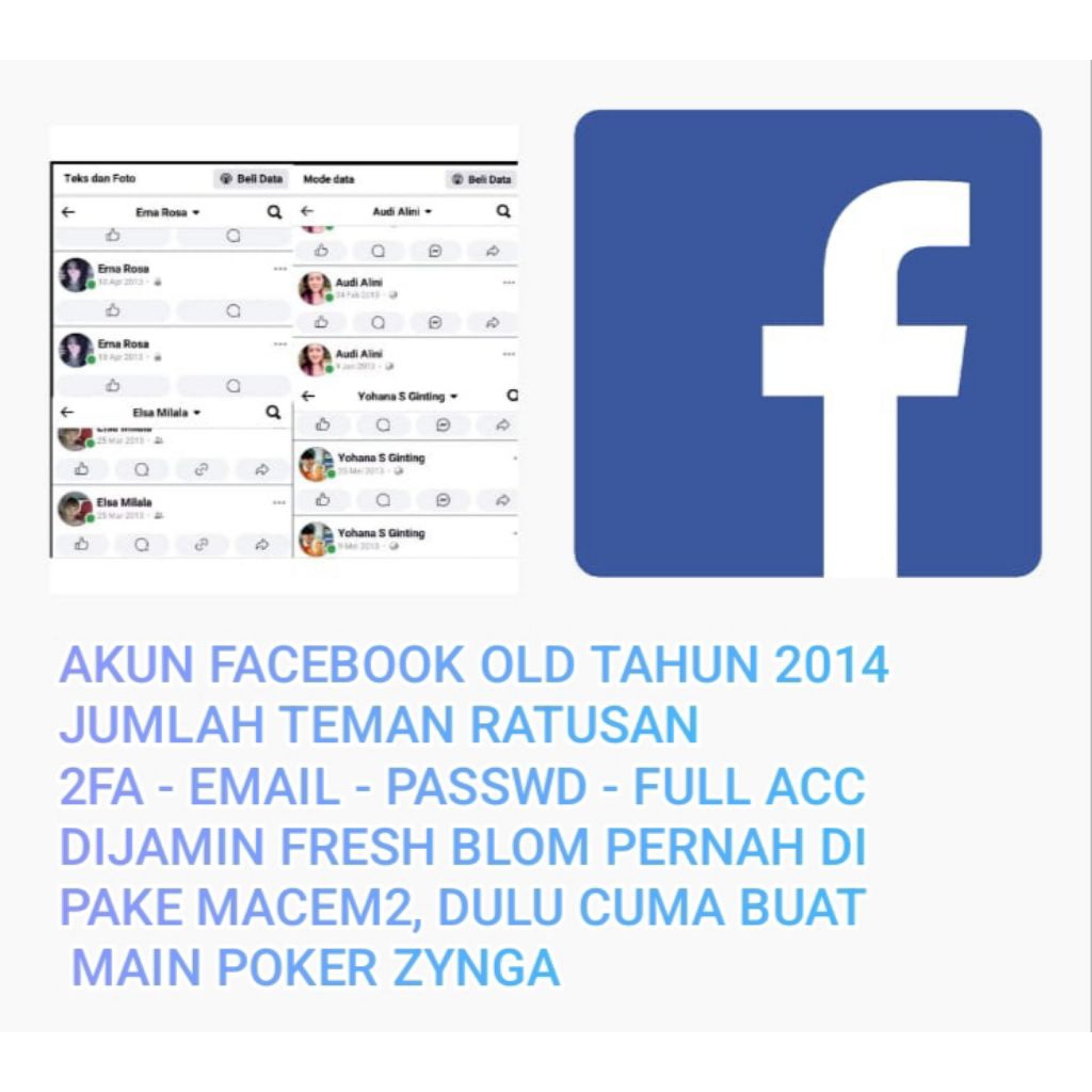 Akun Facebook tua / old Tahun 2014 kebawah