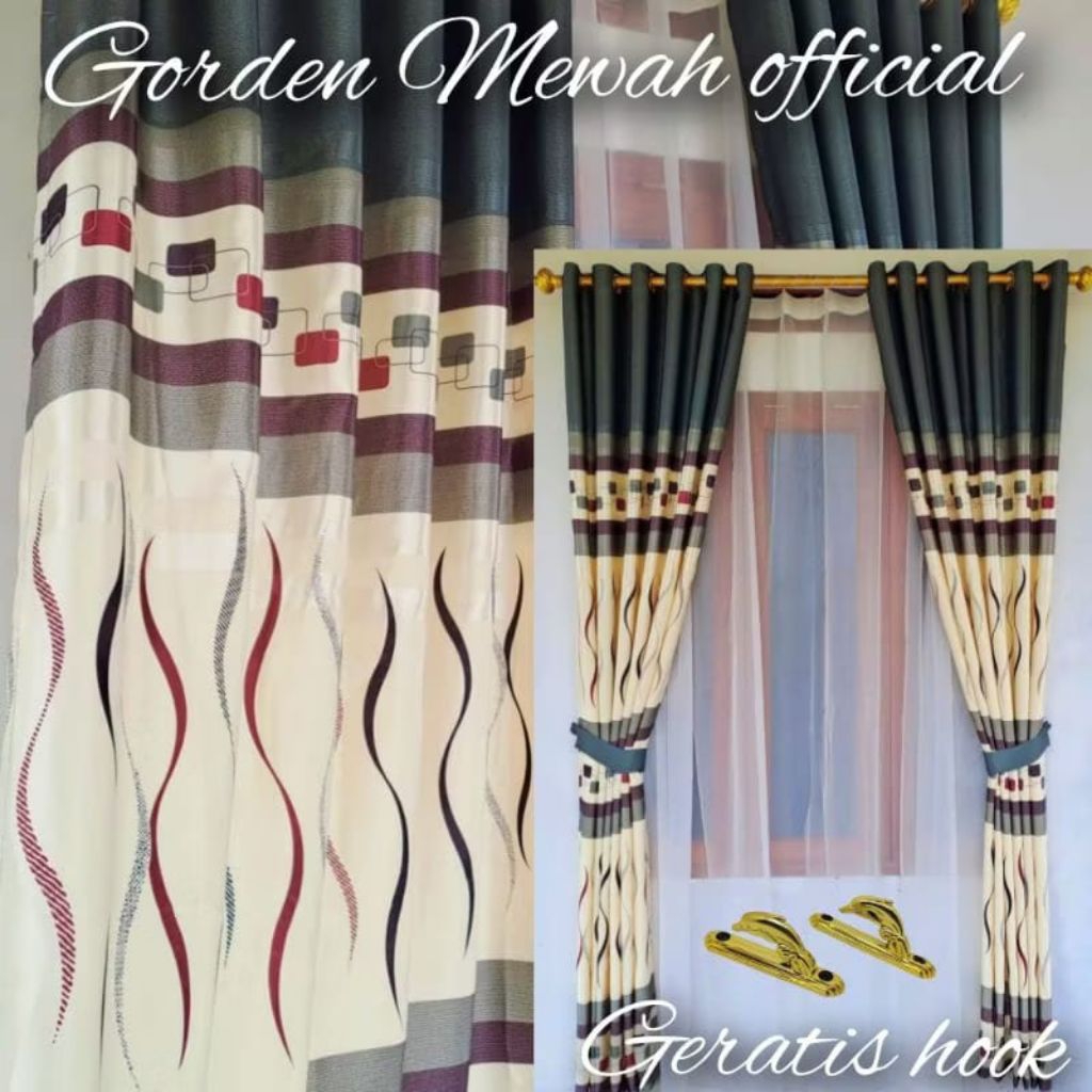 GORDEN MINIMALIS MURAH JENDELA PINTU GORDEN RUANG TAMU TERBARU MOTIF PRINTING