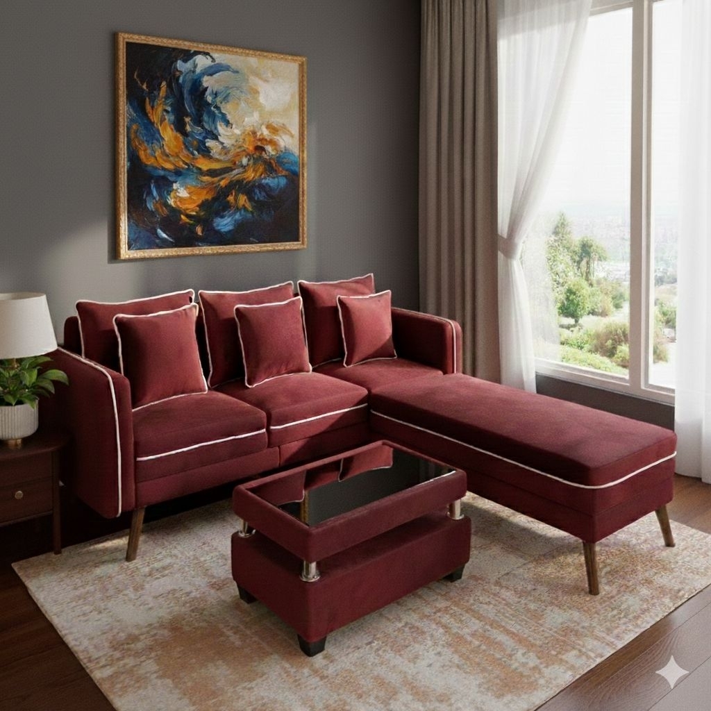 ​[PREMIUM] Sofa L-Shape Minimalis Retro - PEKANBARU