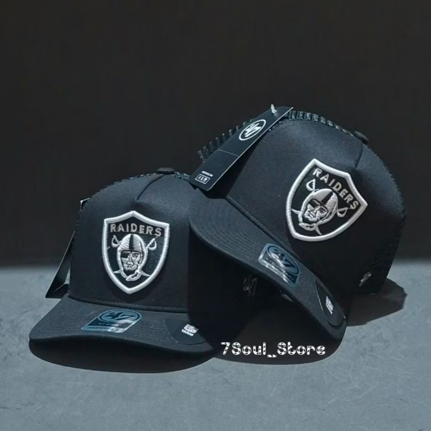 Topi NFL Raiders Original Trucker Hitam Aksesoris Fashion Unisex Premium Quality