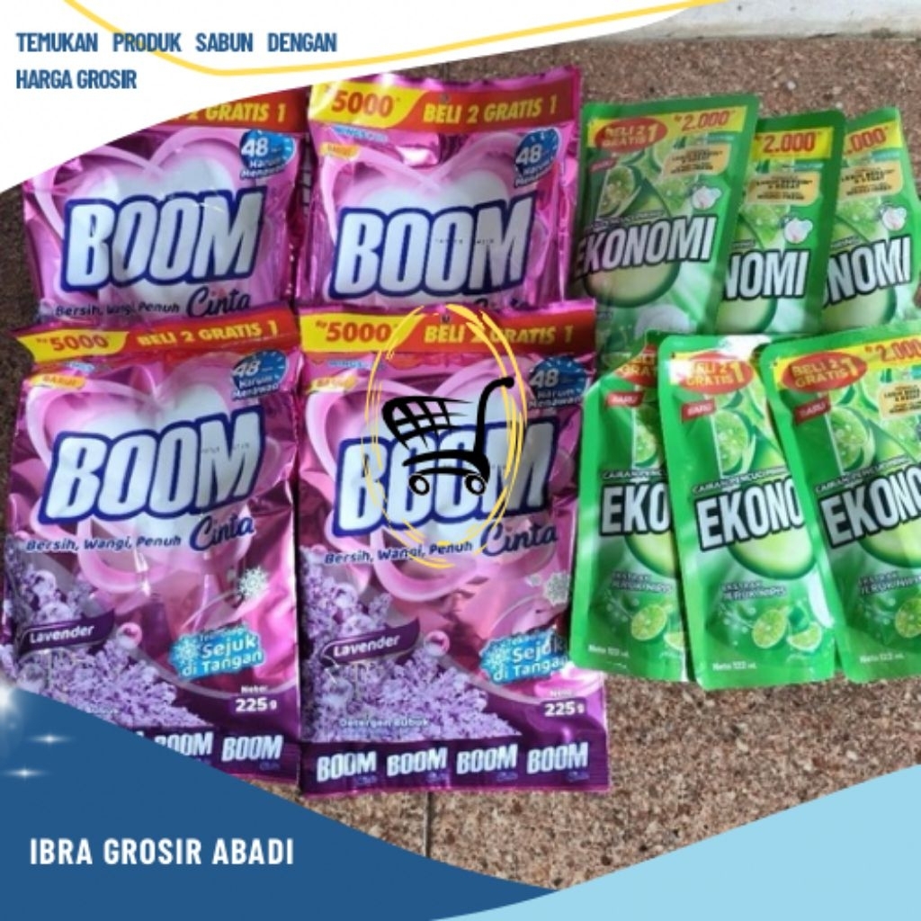 Paket Hemat 4pcs Sabun Boom Cinta Lavender (5000) dan 6pcs Sabun Ekonomi Cuci Piring (2000)