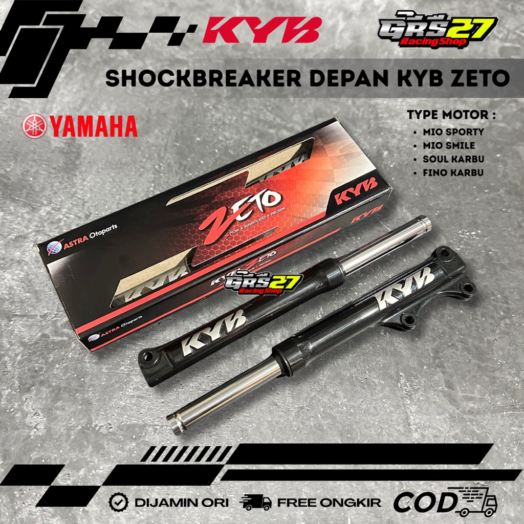 SHOCKBREAKER SHOCK DEPAN KYB ZETO YAMAHA MIO SPORTY/SMILE SOUL KARBU FINO KARBU SUSPENSION KYB KAYAB