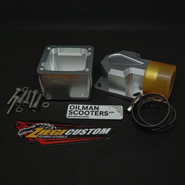INTAKE MANIFOLD VESPA ZIEGI CUSTOM INTAKE SUSUN VESPA ZIEGI INTAKE SUSUN VESPA FULL DURAL STAINLESS