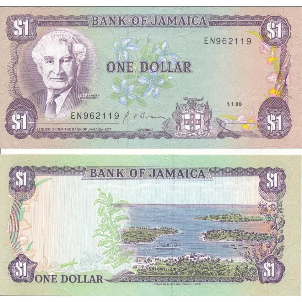 Jamaica 1 Dollar 1990 UNC-Original-Gress