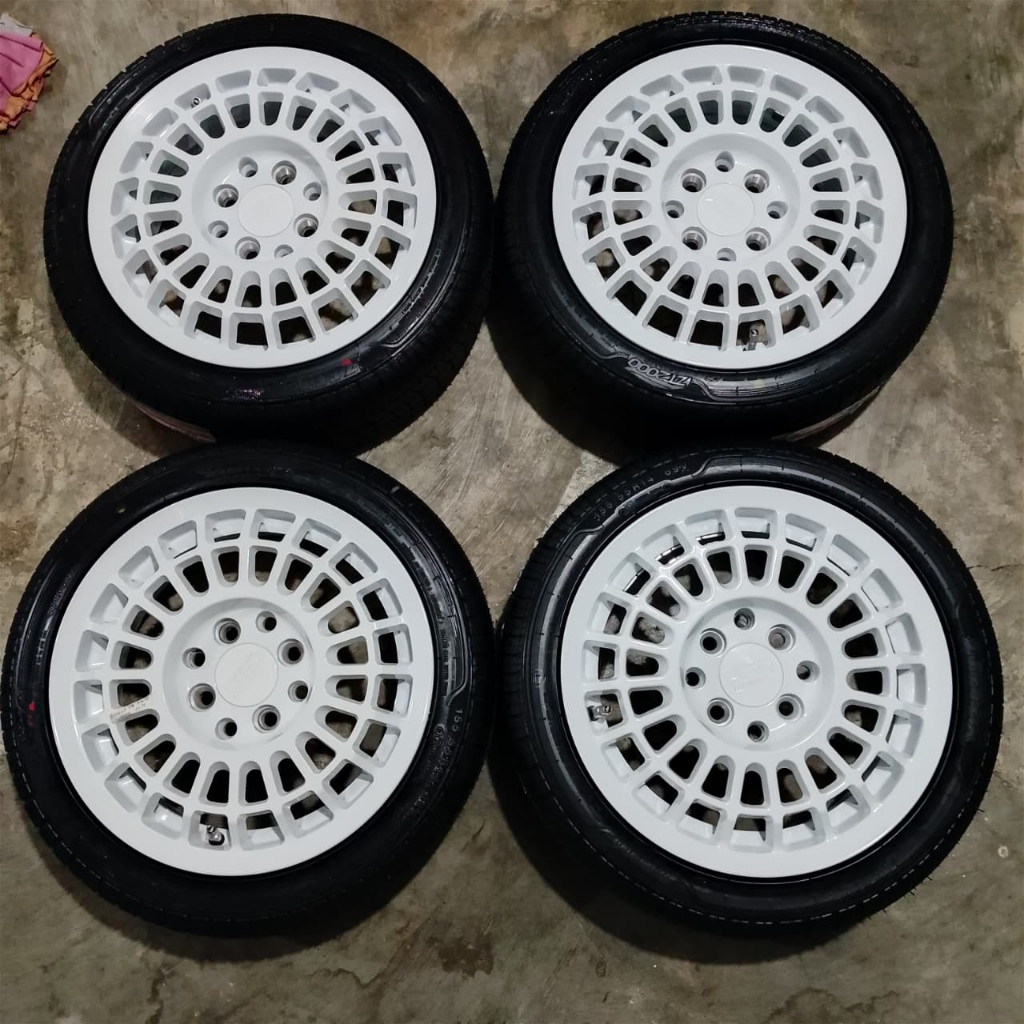 VELG KLASIK RETRO RING 14 HSR FUTBULS R14 WARNA PUTIH BUAT AIREV, AGYA