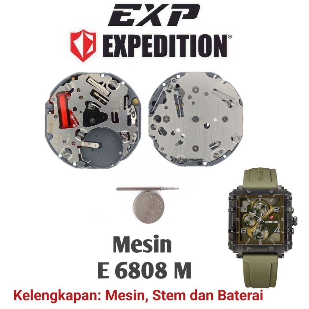Mesin Original untuk Jam Tangan Expedition Tipe E 6808 M