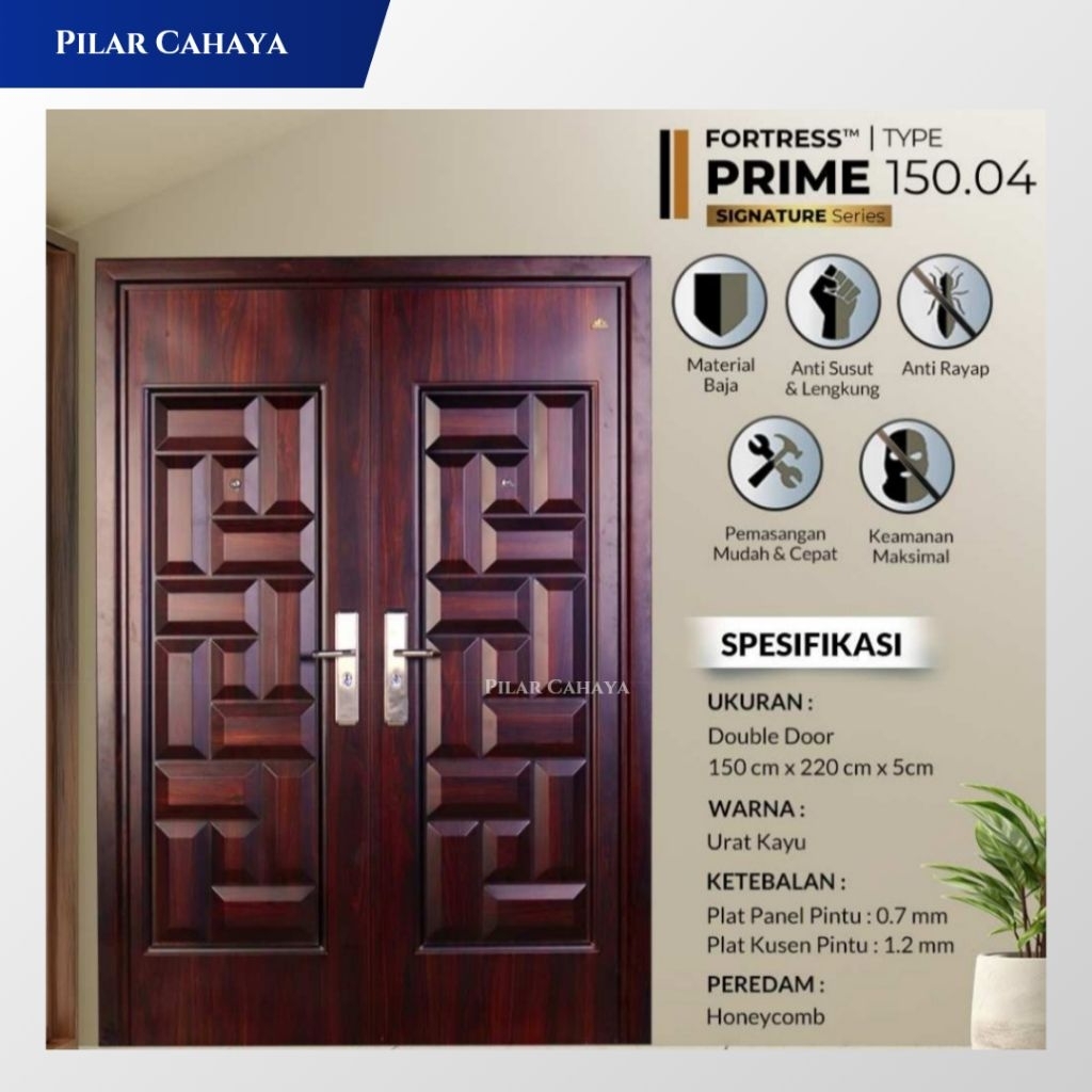 PINTU BAJA FORTRESS PRIME 150.04 UKURAN 150 x 220 KUPU TARUNG PINTU UTAMA