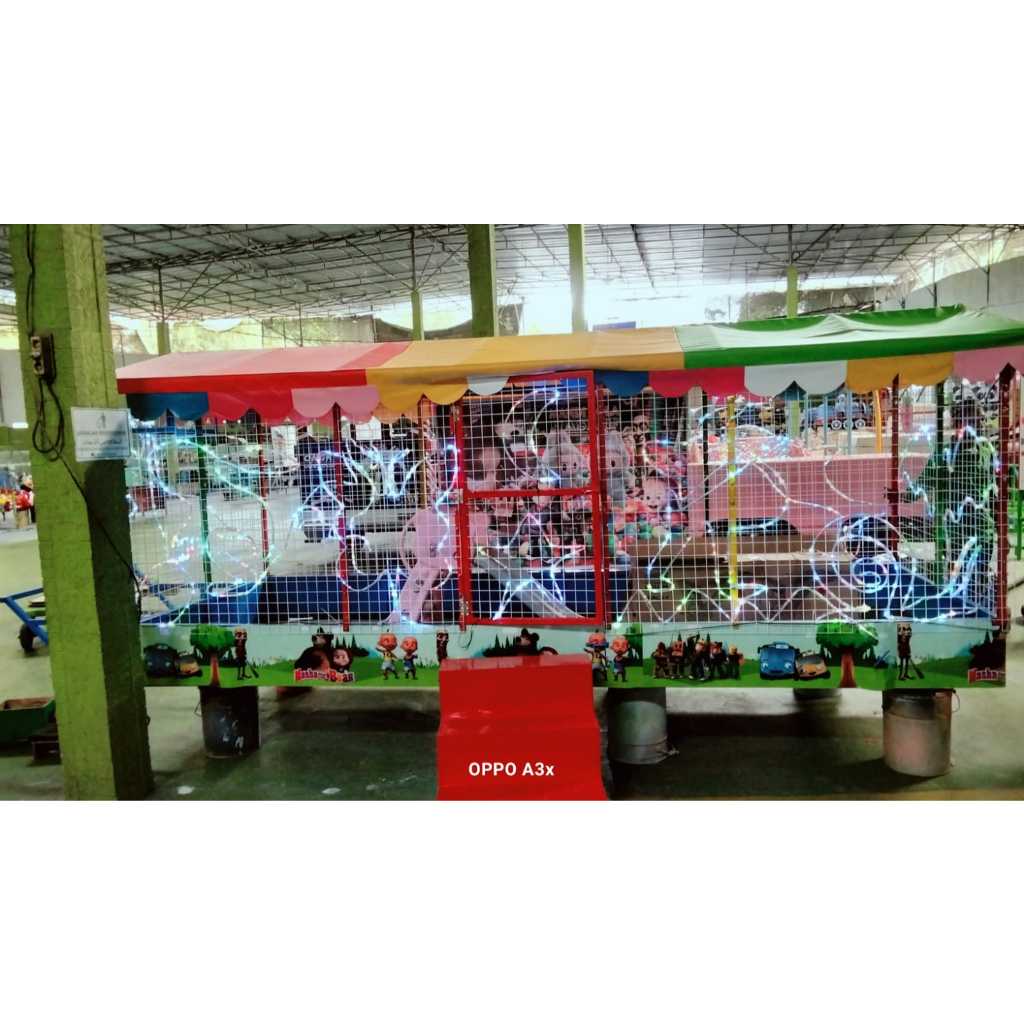 mandi bola gerobak ditarik motor