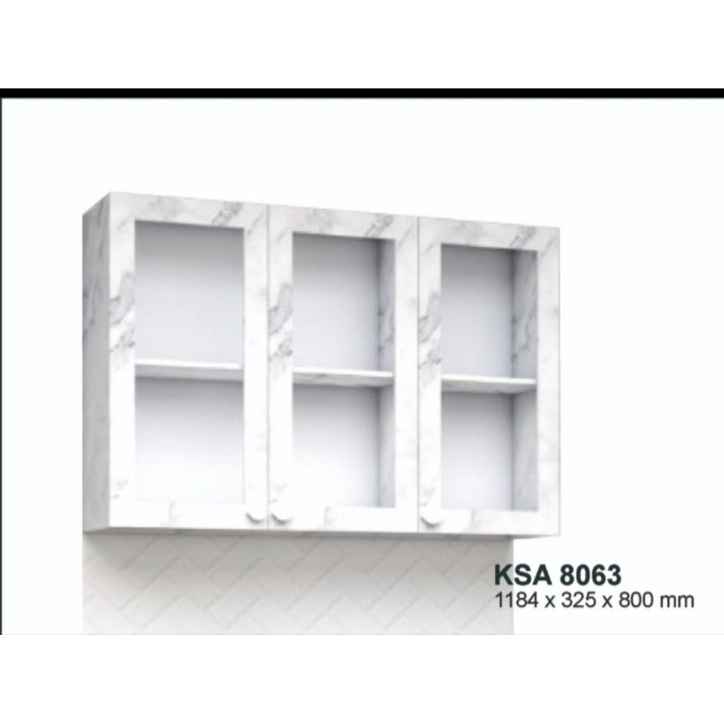 Lemari dapur gantung kitchen set atas 2 / 3 pintu kaca - BANDUNG saja
