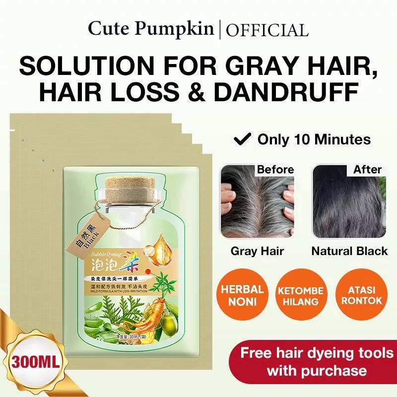 Shampoo Bubble Dyeing Hair Color Shampoo Herbal Permanent Tanpa Bleaching Bubble Plant Hair Dye Sham