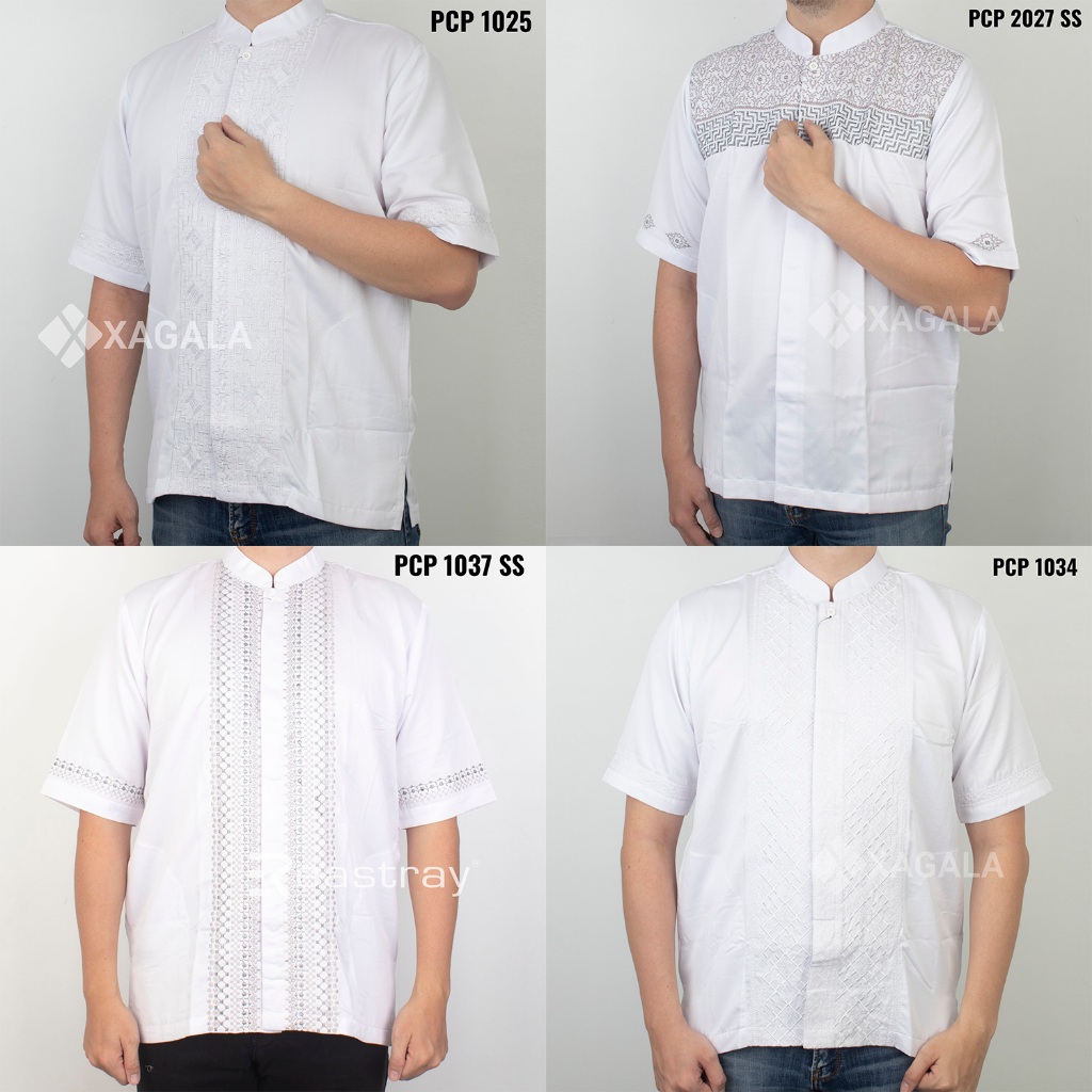 EASTRAY Baju Koko PRIA LENGAN PENDEK KEMKO PRIA DEWASA KEMEJA KOKO PUTIH BAJU TAQWA PRIA PREMIUM