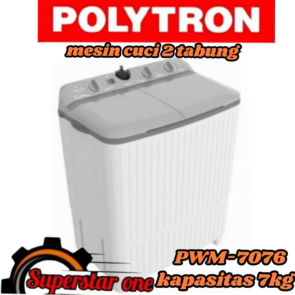 mesin cuci polytron 2 tabung PWM-7076/PWM7076/PWM 7076
