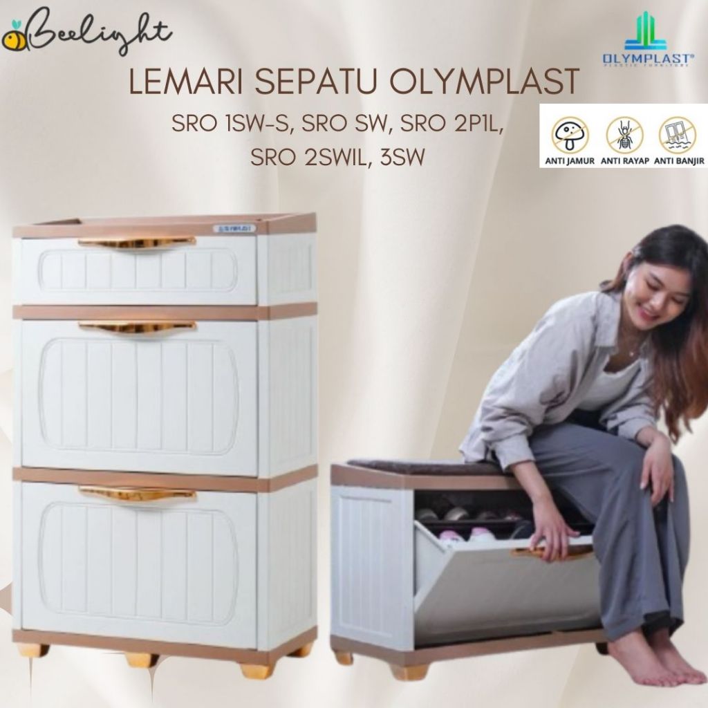 SRO OLYMPLAST - Shoe Rack Olymplast / Rak Sepatu Plastik Modern / Rak Sepatu Susun Tertutup
