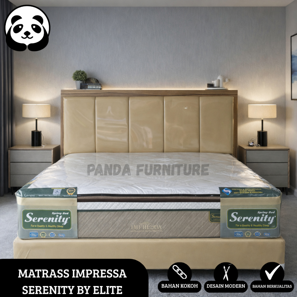 PROMO KASUR SPRINGBED MATRASS IMPRESSA SERENITY BERGARANSI BY ELITE + DIVAN SANDARAN / KASUR ELITE /