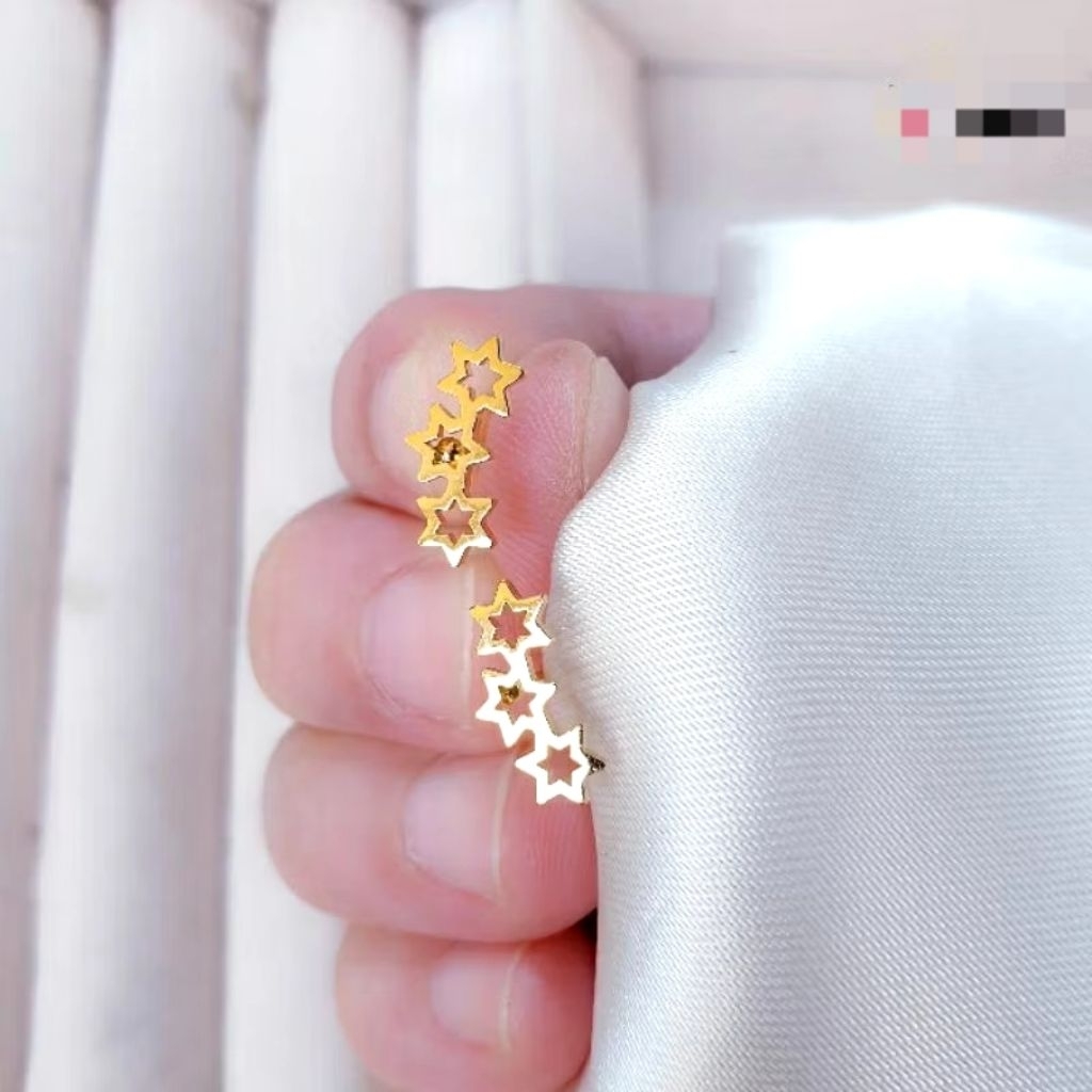 anting titanium Bintang  3 fashion model subang