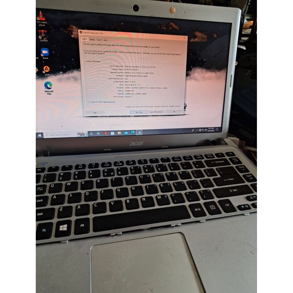 mobo acer v5-471g core i5-2467m dobe vga nvidia gt620 normal tested