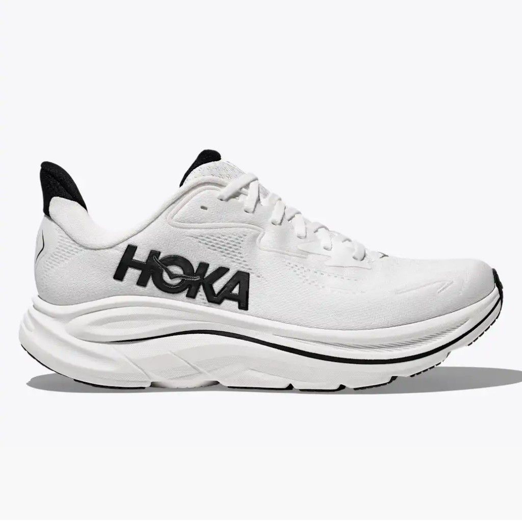 SEPATU HOKA RUNNING CLIFTON 10 WHITE BLACK ORIGINAL BIG SIZE 46 48