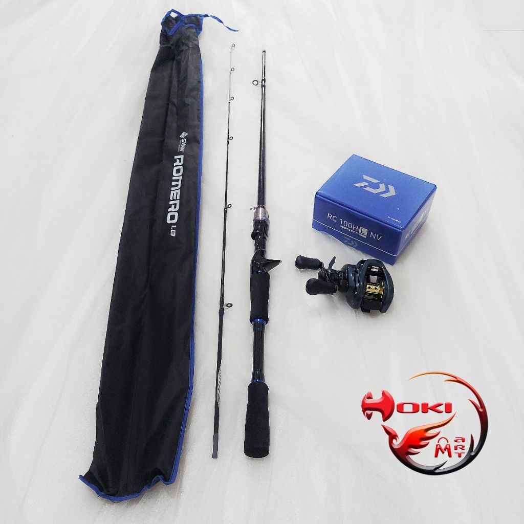 Free soft lure Joran set BC romero + daiwa rc 100H L / joran set casting murah