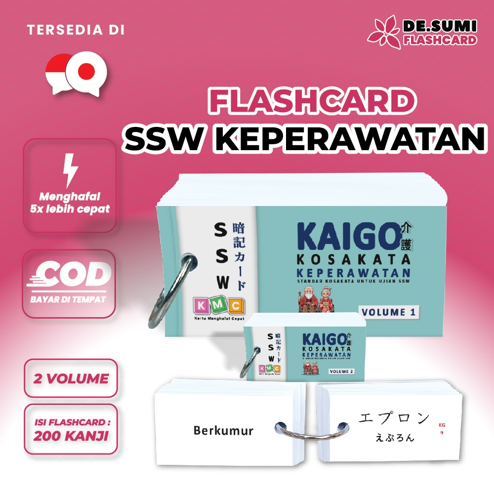Flash card Kosakata Keperawatan Kotoba Kaigo Bahasa Jepang