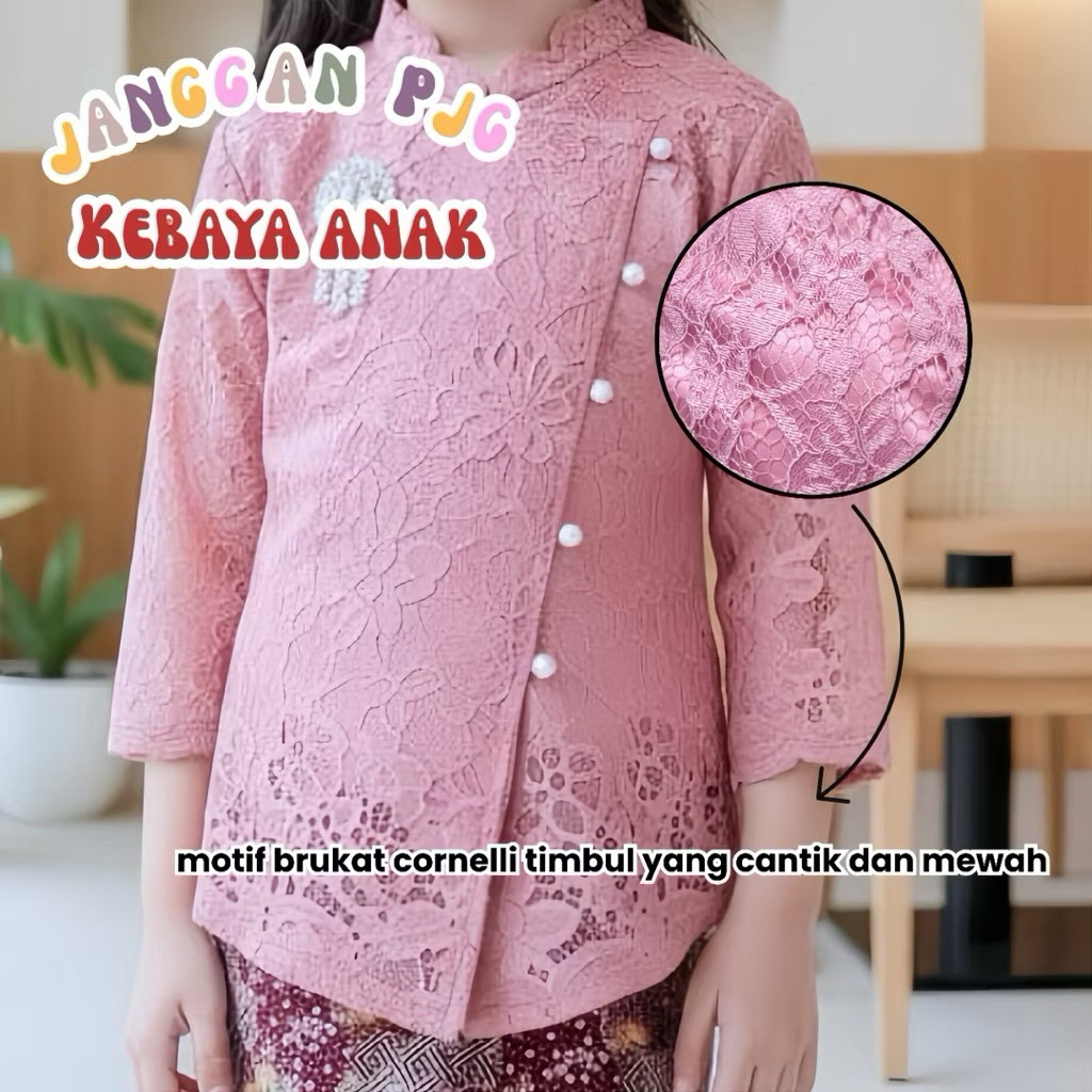 COD-JANGGAN BROKAT ANAK//KEBAYA JANGGAN ANAK PEREMPUAN//SET KEBAYA ANAK TANGGUNG//SETELAN KEBAYA KON