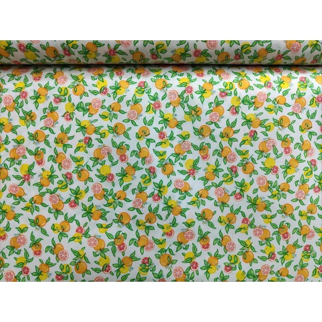 Bahan Kain Katun Poplin Paris Garment Motip JERUK
